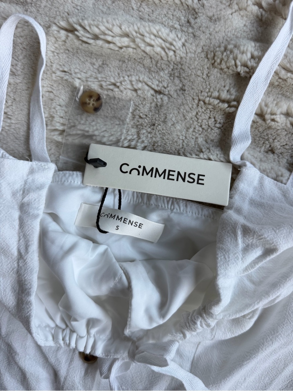 Commense White Button-Front Mini Dress - Picture 3 of 5